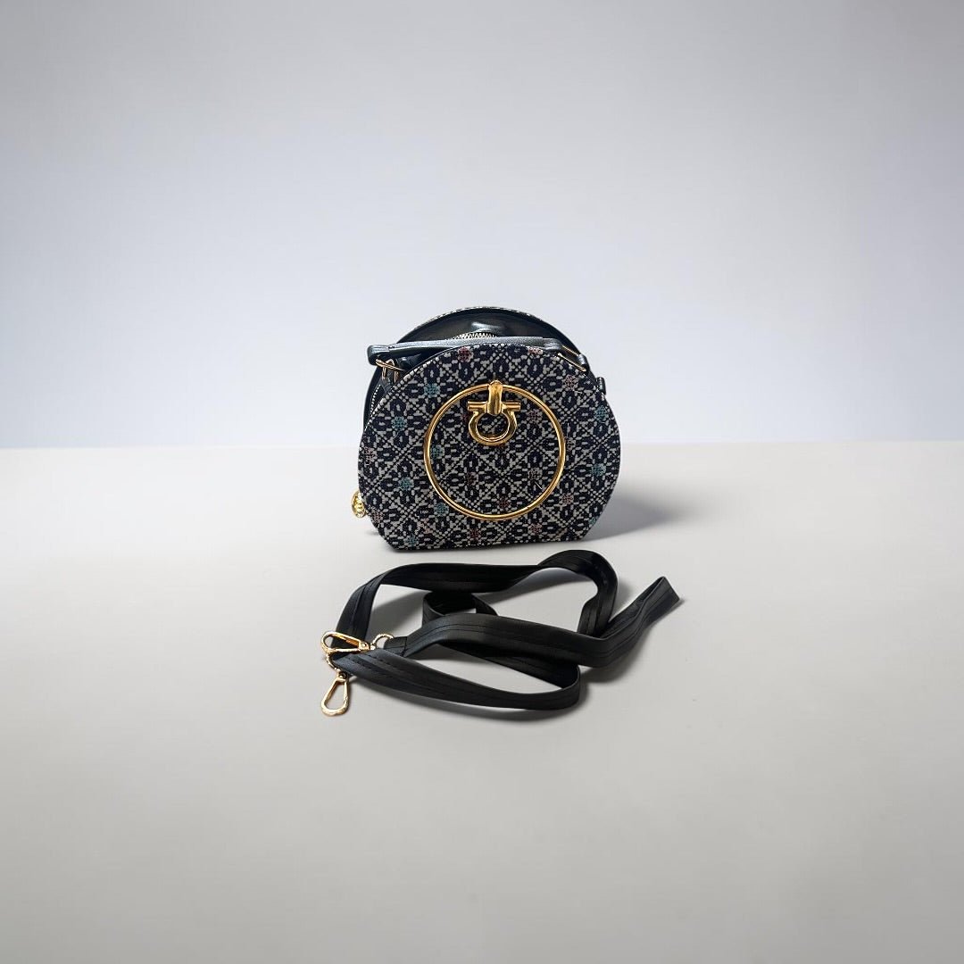 Palestinian Tatreez Round Crossbody Bag