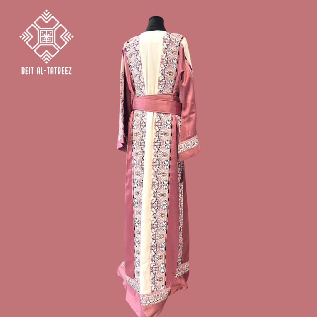 Jouri Palestinian Heritage Dress – Rose & White