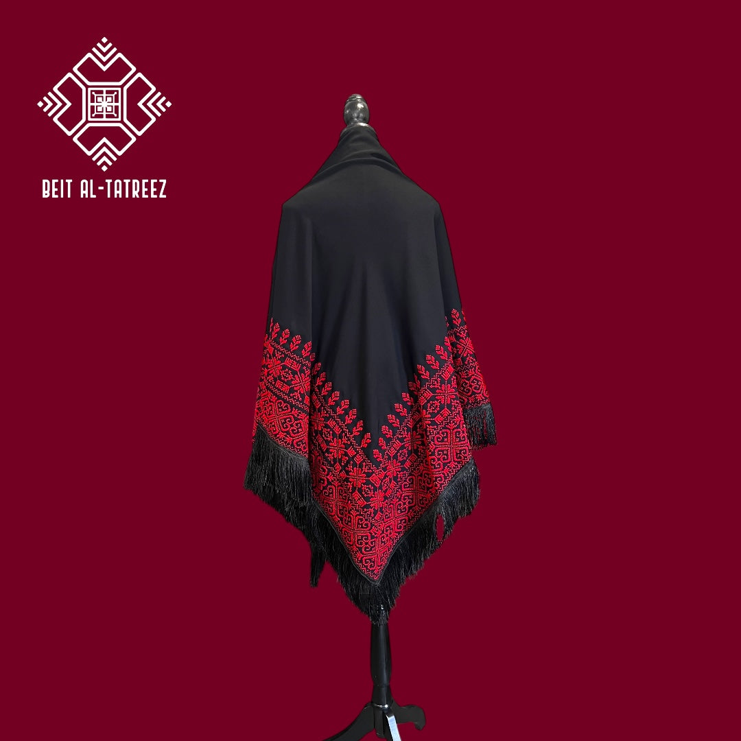 Scarlet Tatreez Shawl
