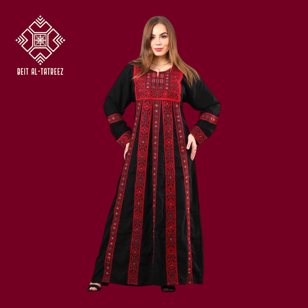 Traditional Red Embroidered Thobe