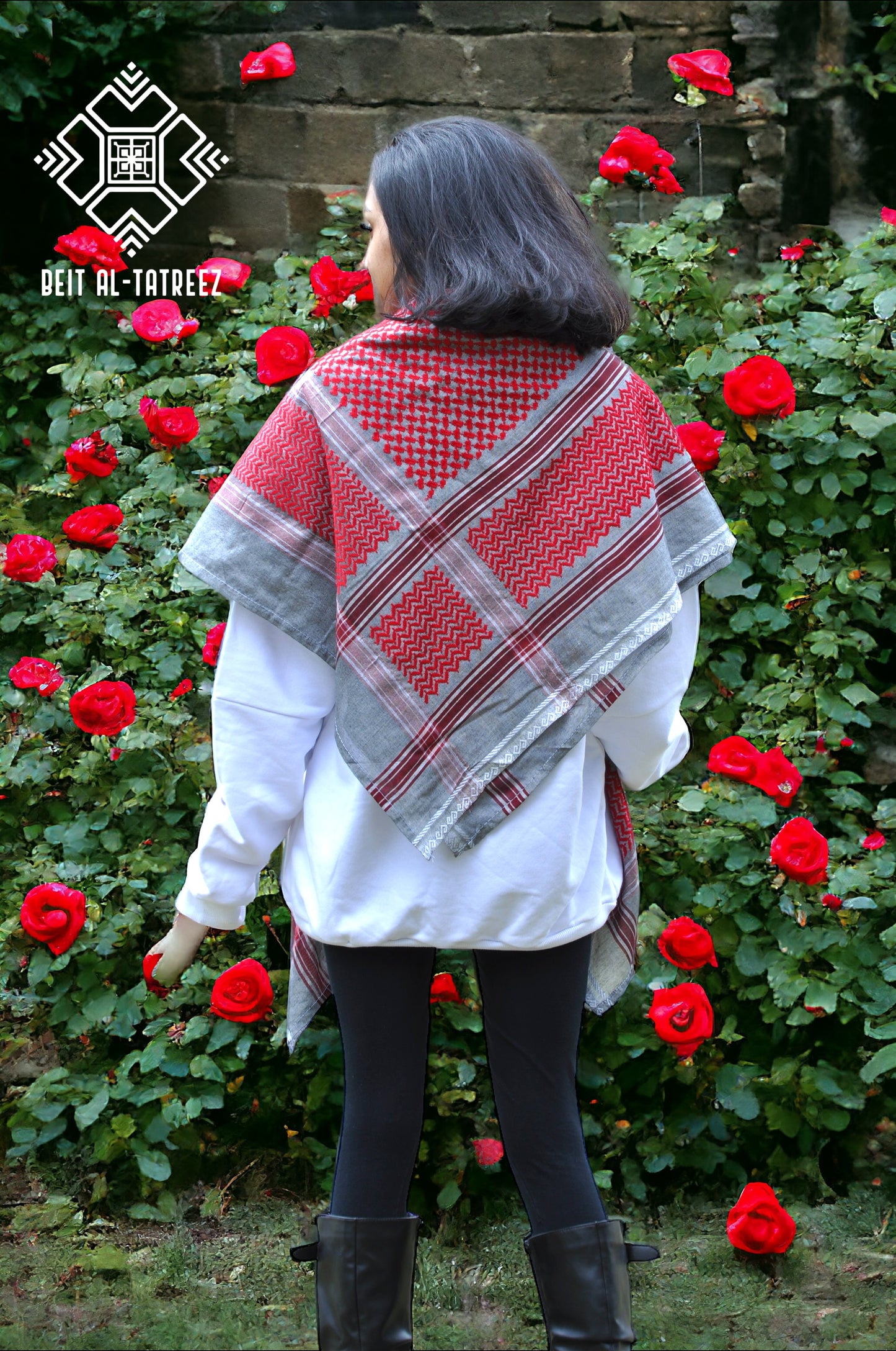 Grey Love Keffiyeh