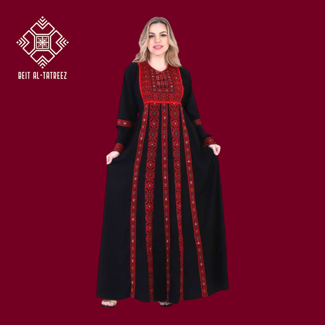 Traditional Red Embroidered Thobe