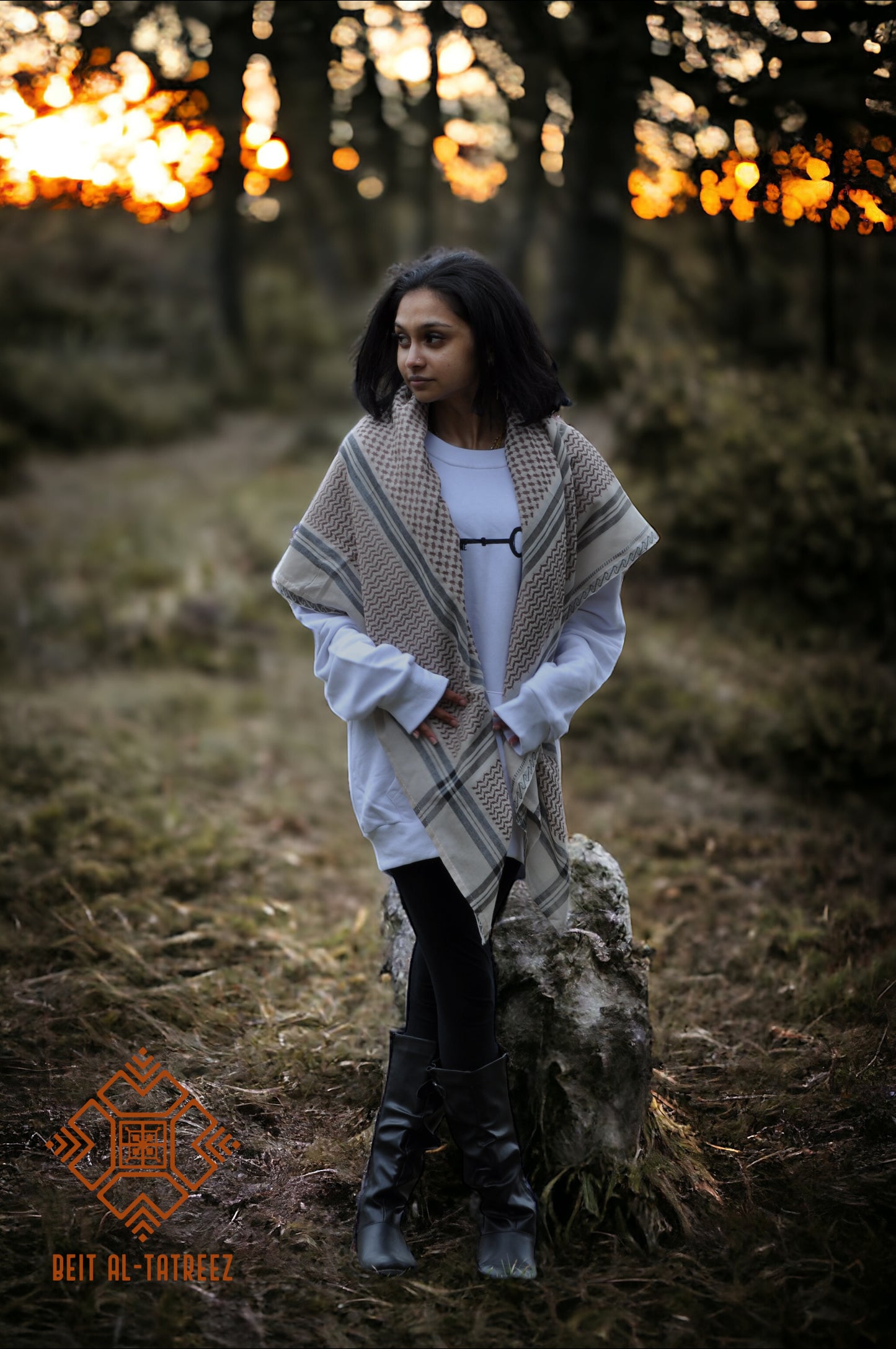 Wine on Creamy Keffiyeh