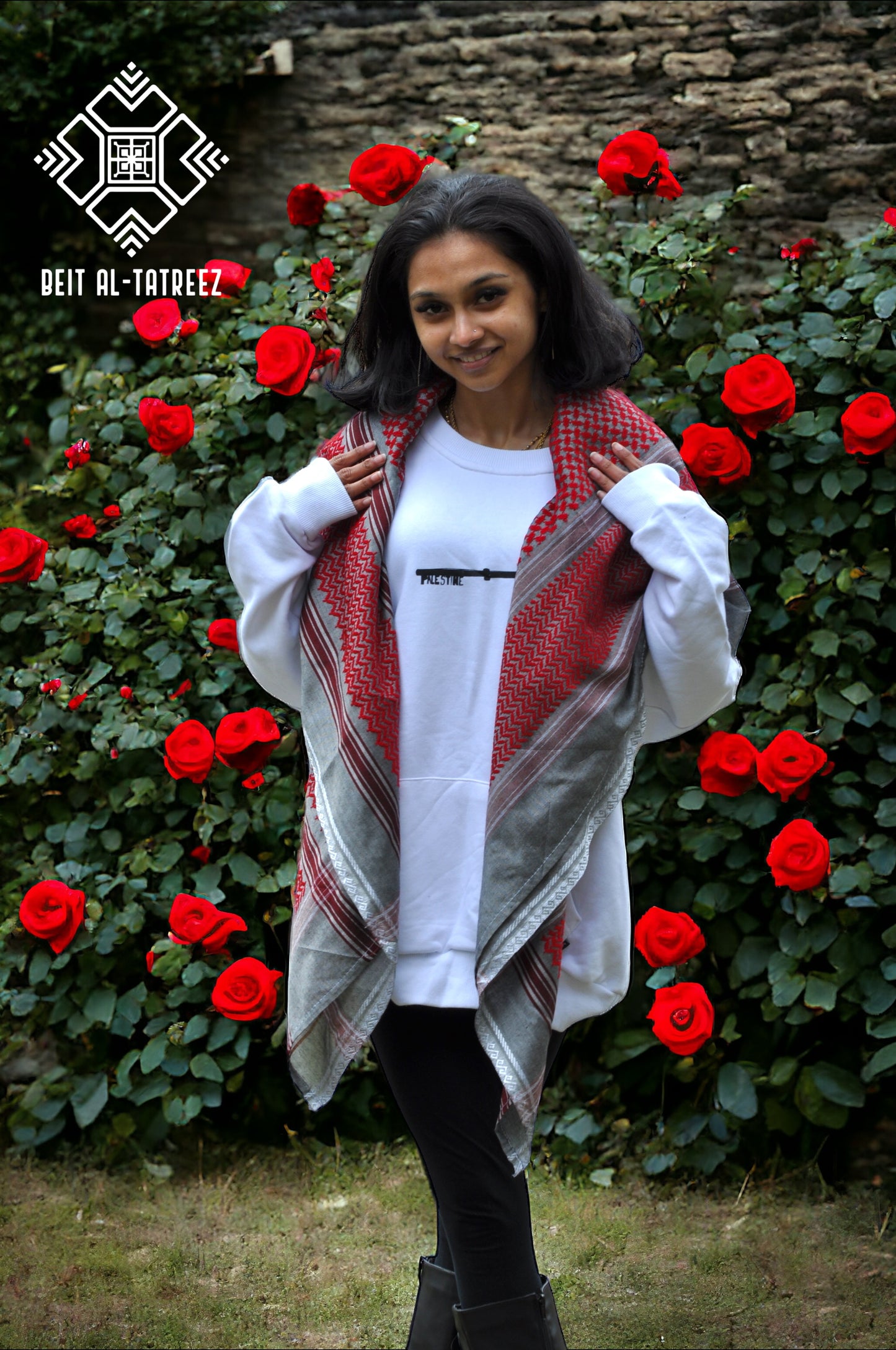 Grey Love Keffiyeh