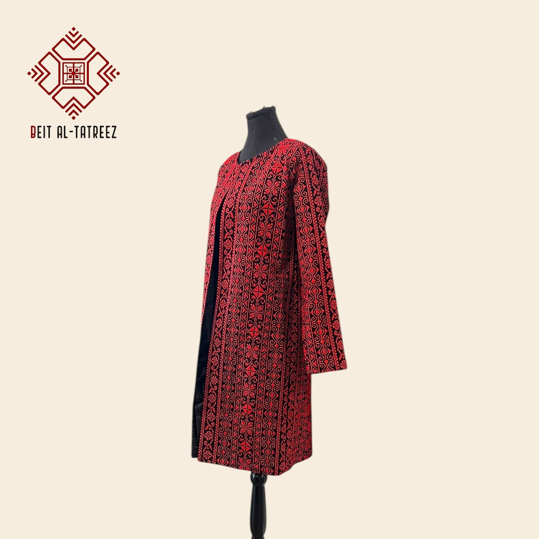Traditional Red Tatreez Coat
