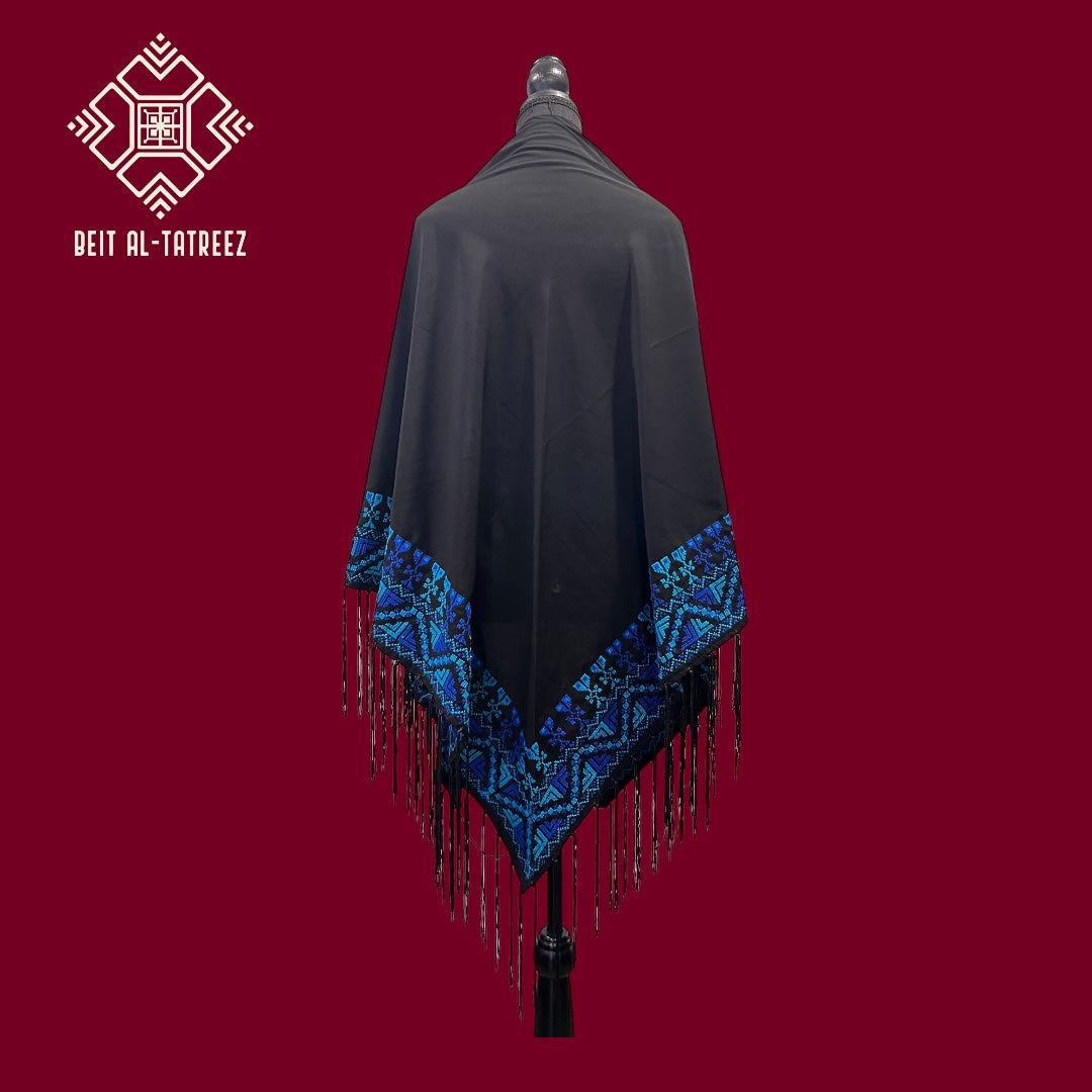 Yafa Blue Waves Shawl