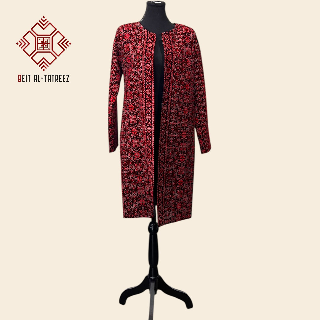 Traditional Red Tatreez Coat