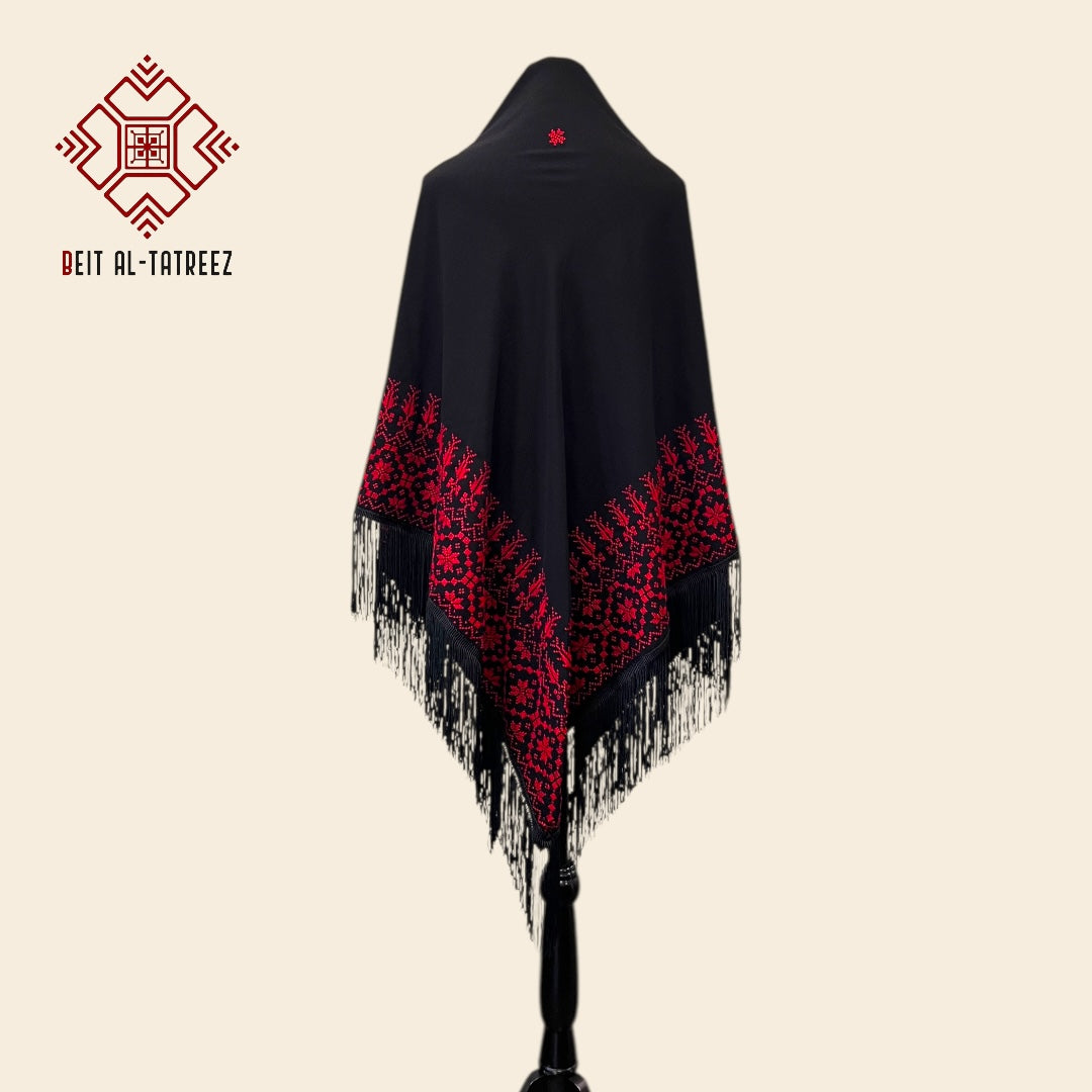 Scarlet Tatreez Shawl