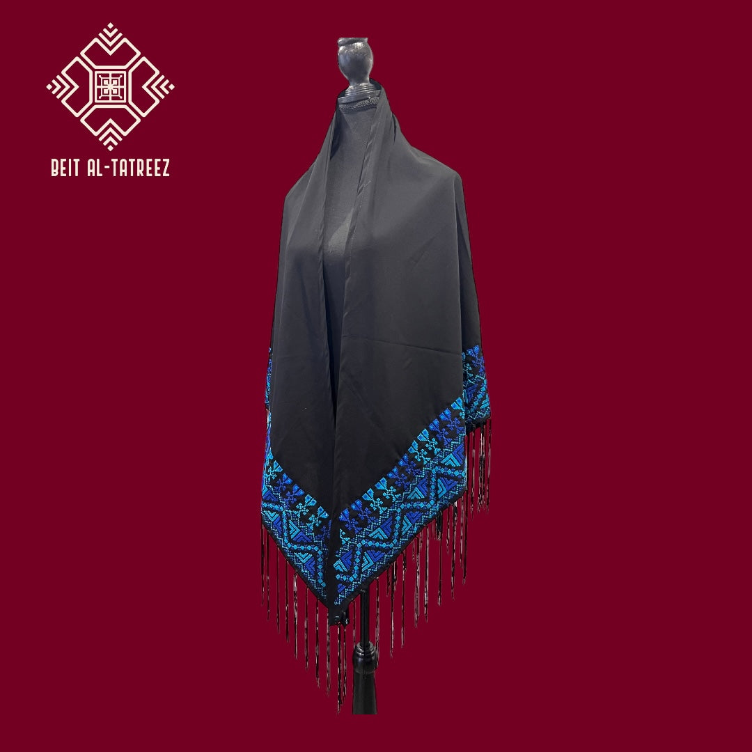 Yafa Blue Waves Shawl