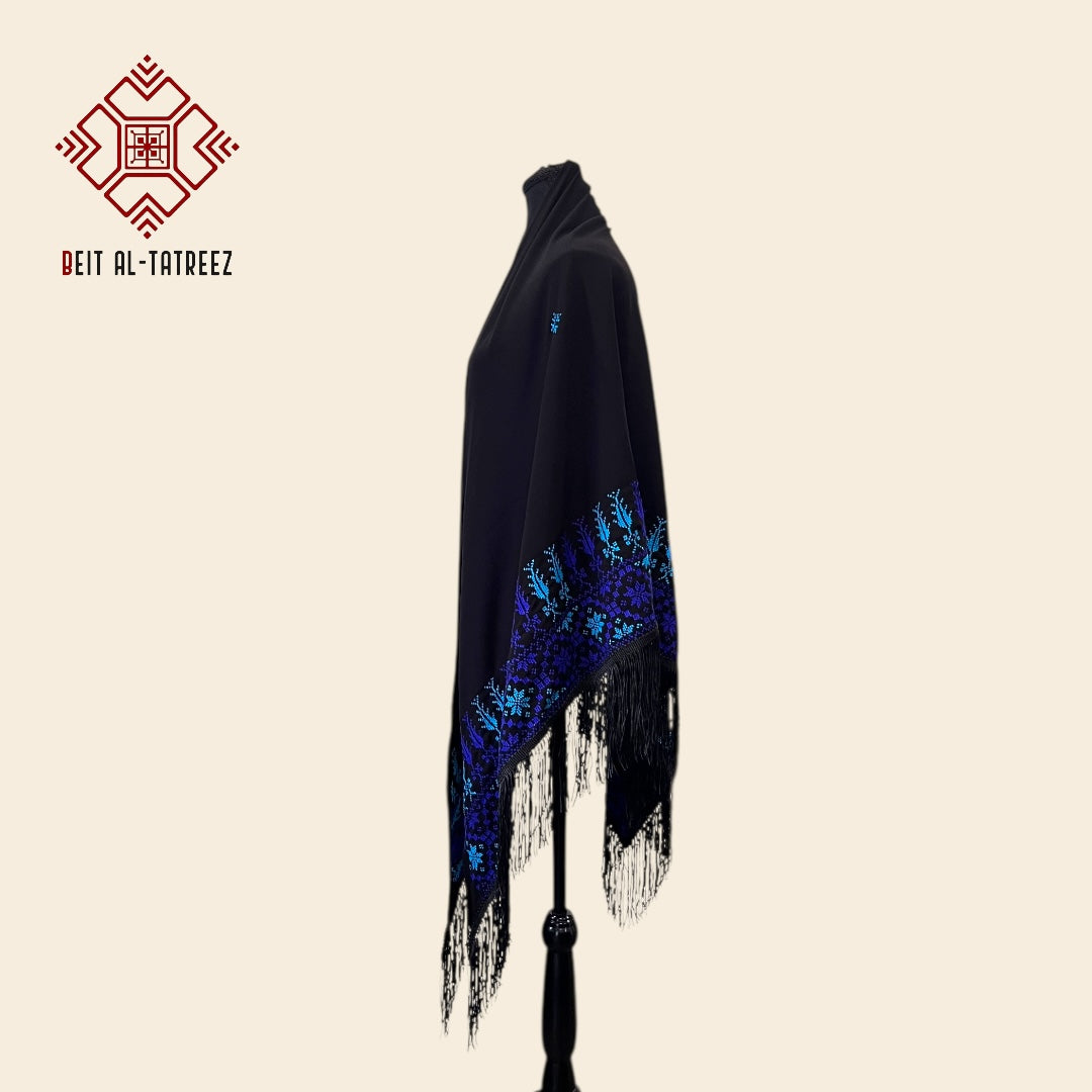 Yafa Blue Waves Shawl