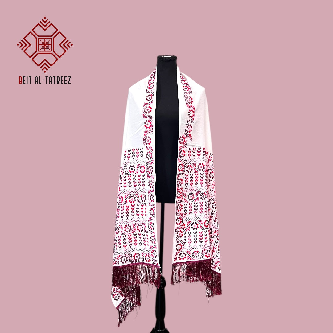 Ramallah Rose Tatreez Shawl
