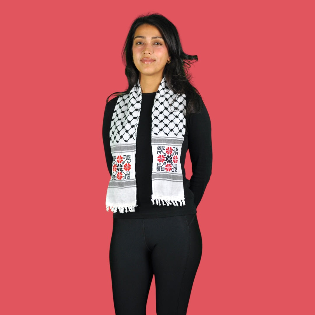 Tatreez Pride Keffiyeh Scarf - Embroidered