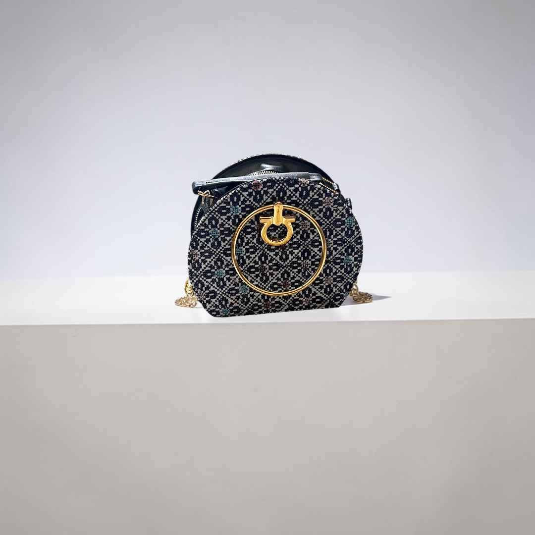 Palestinian Tatreez Round Crossbody Bag
