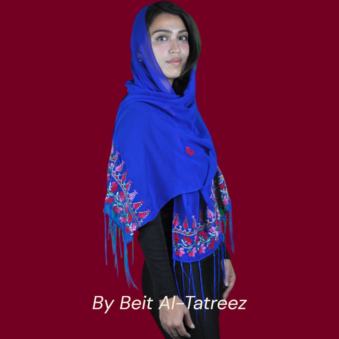 Blue Tatreez Shawl