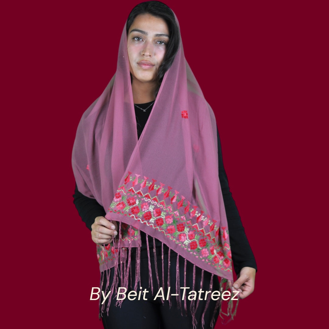 Pink Tatreez Shawl