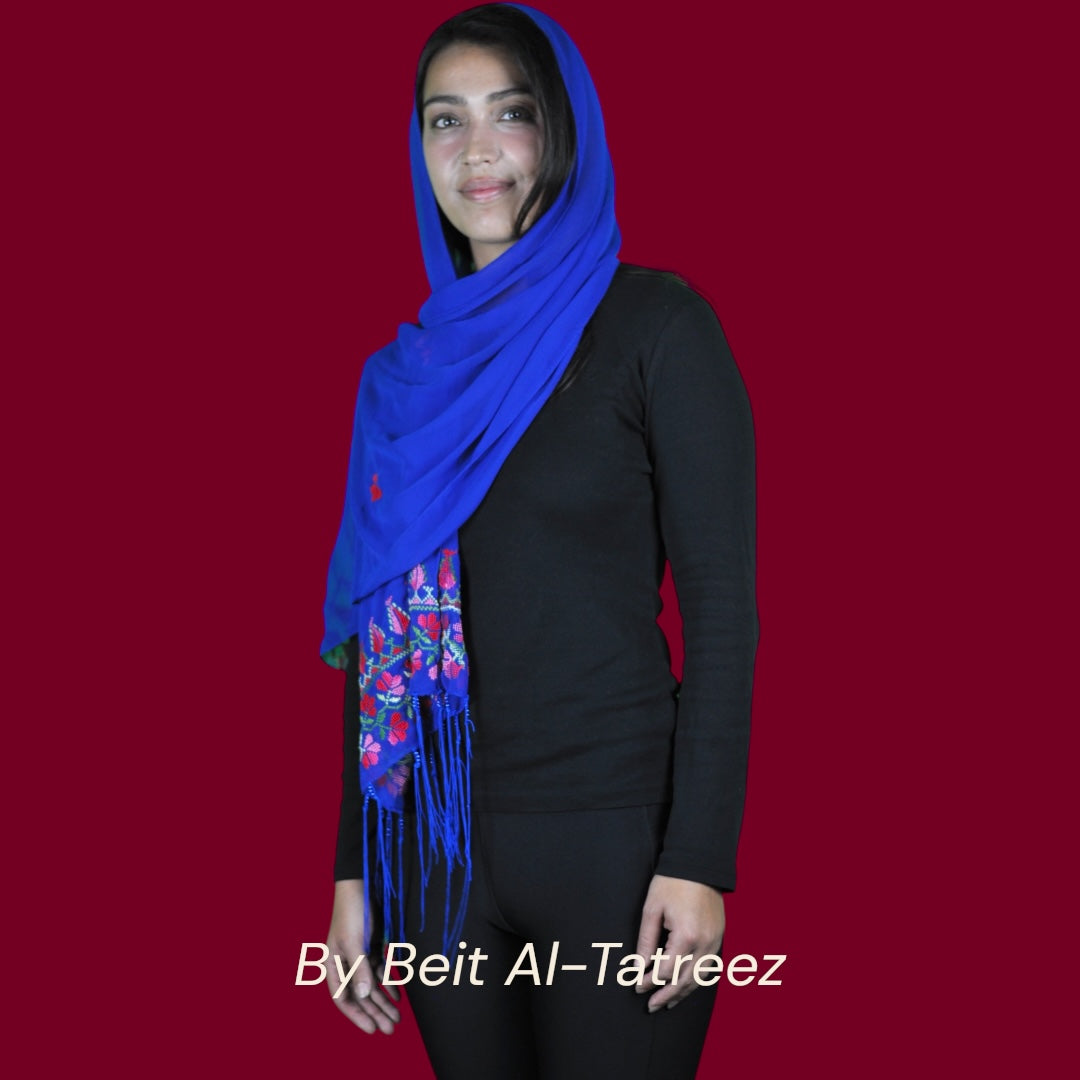 Blue Tatreez Shawl