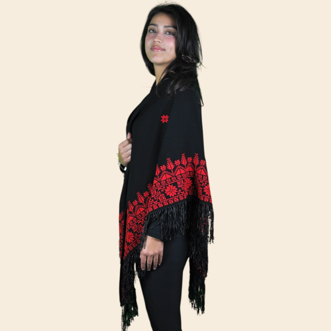 Scarlet Tatreez Shawl