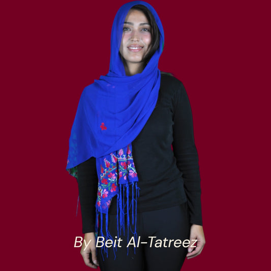 Blue Tatreez Shawl