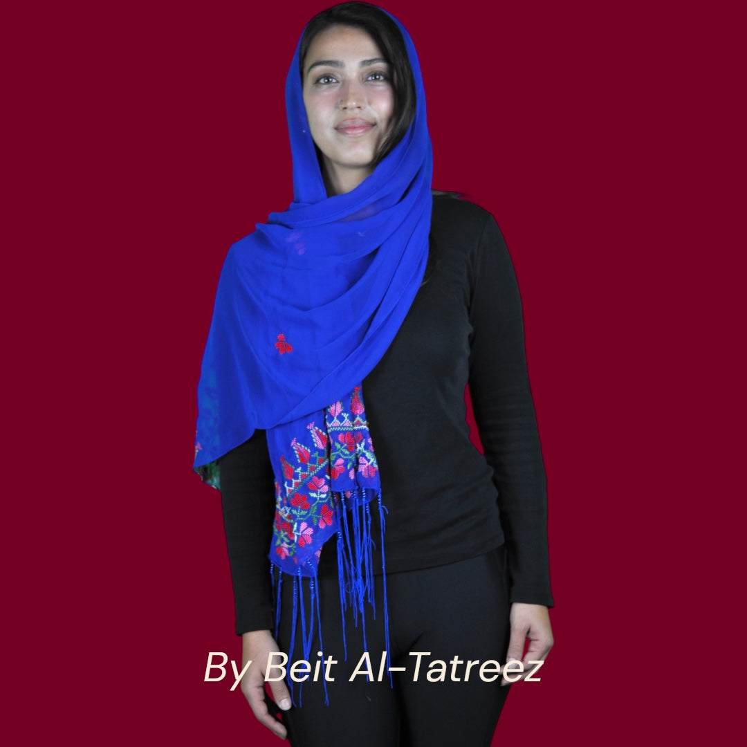 Blue Tatreez Shawl