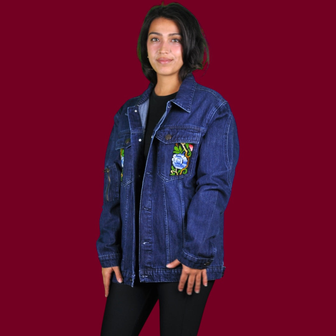 Special Edition - Floral Tatreez Denim Jacket