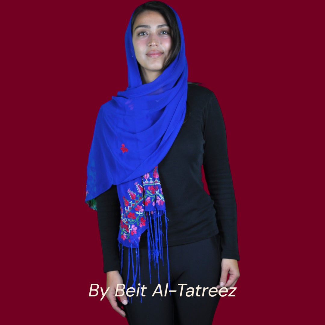 Blue Tatreez Shawl