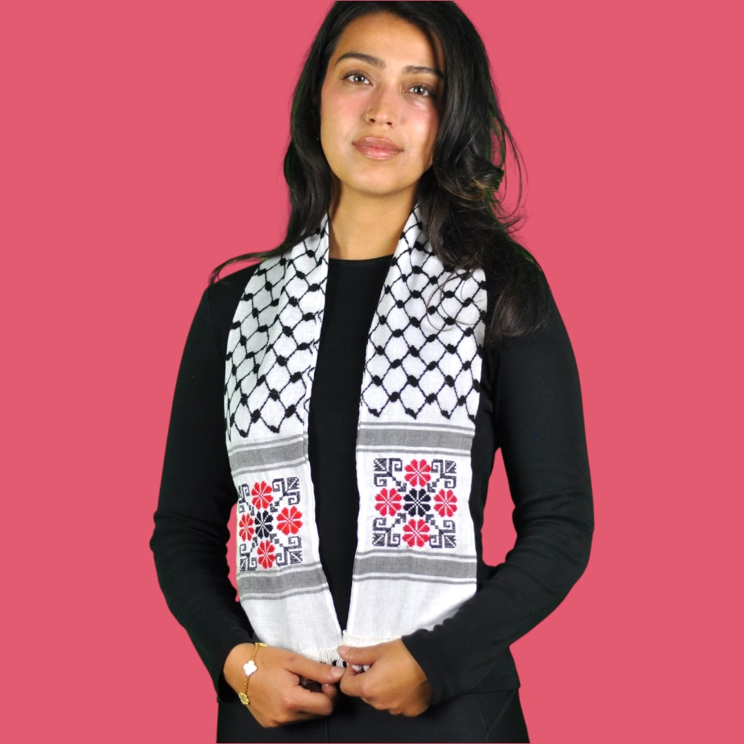 Tatreez Pride Keffiyeh Scarf - Embroidered