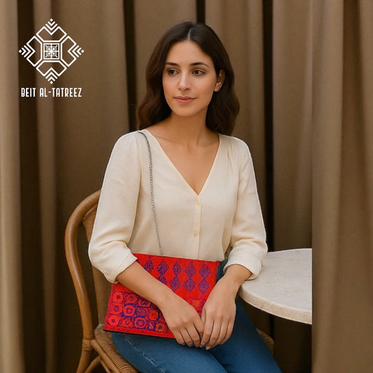 Handmade Colorful Tatreez Shoulder & Crossbody Bag