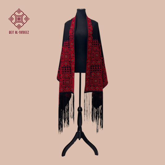 Bethlehem Red Tatreez Shawl