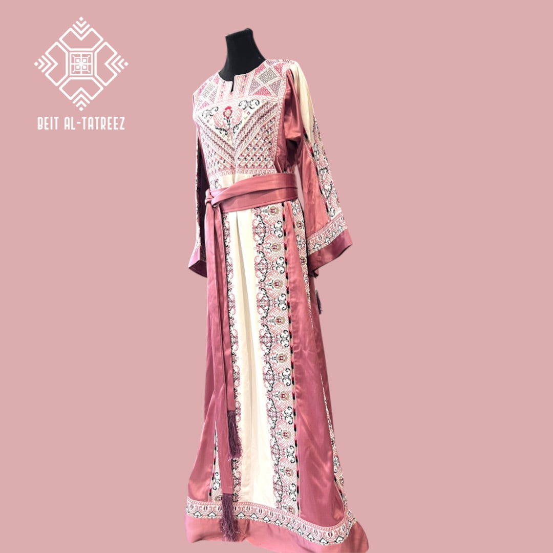 Jouri Palestinian Heritage Dress – Rose & White