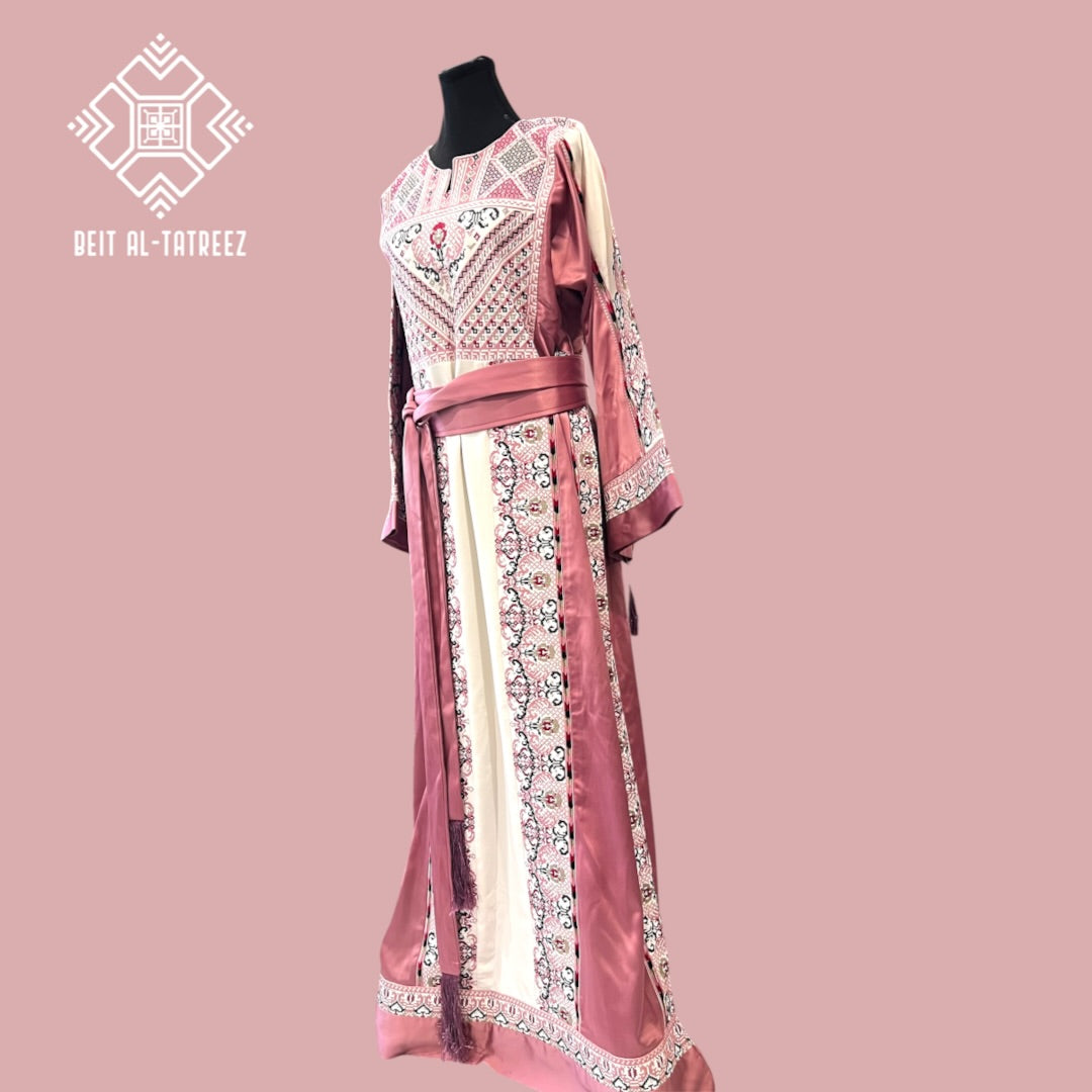 Jouri Palestinian Heritage Dress – Rose & White
