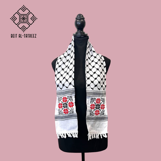 Tatreez Pride Keffiyeh Scarf - Embroidered