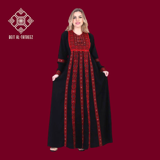 Traditional Red Embroidered Thobe