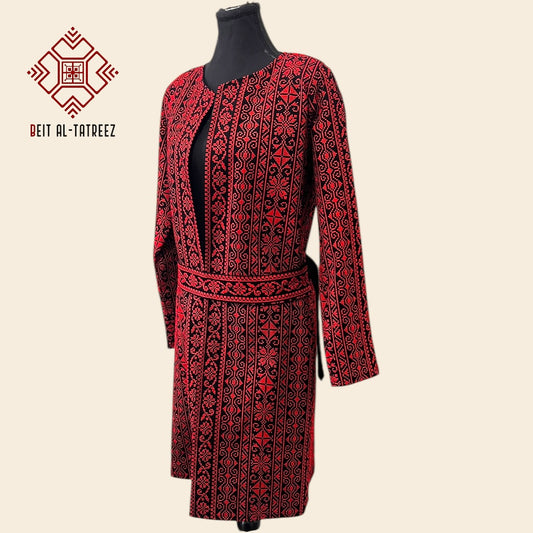 Traditional Red Tatreez Coat