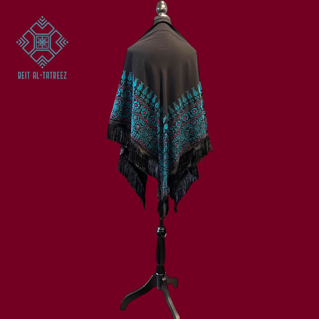 Moonlit Tatreez Shawl "One-of-One"