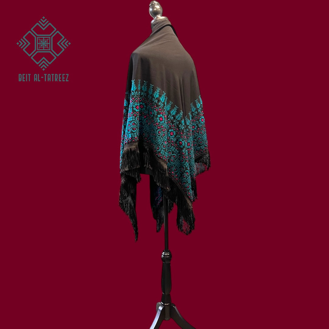 Moonlit Tatreez Shawl "One-of-One"