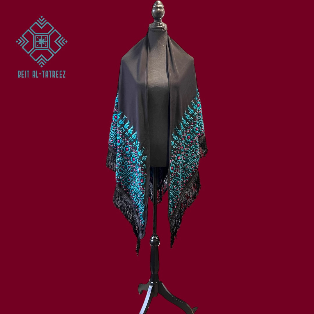 Moonlit Tatreez Shawl "One-of-One"