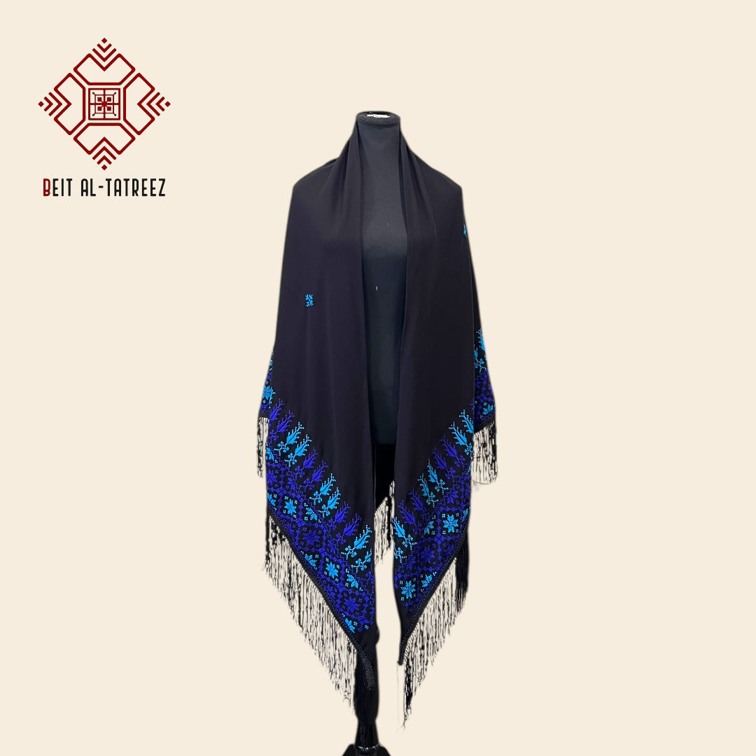 Yafa Blue Waves Shawl