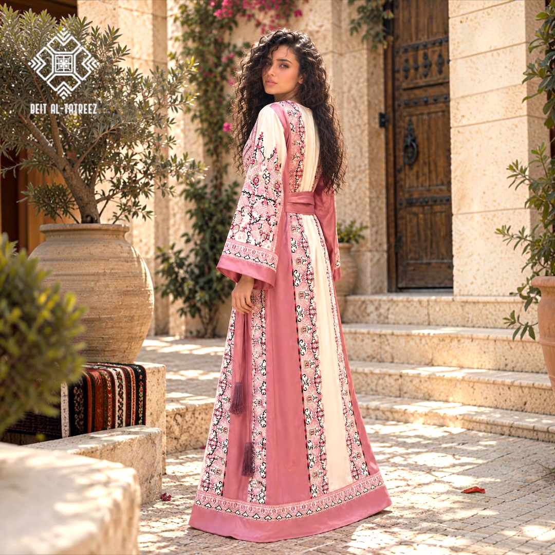 Jouri Palestinian Heritage Dress – Rose & White